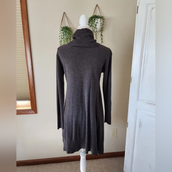 Patrizia Luca Milano Womens Size Small tunic Taupe/Gray Turtleneck Sweater Dress - Picture 2 of 6